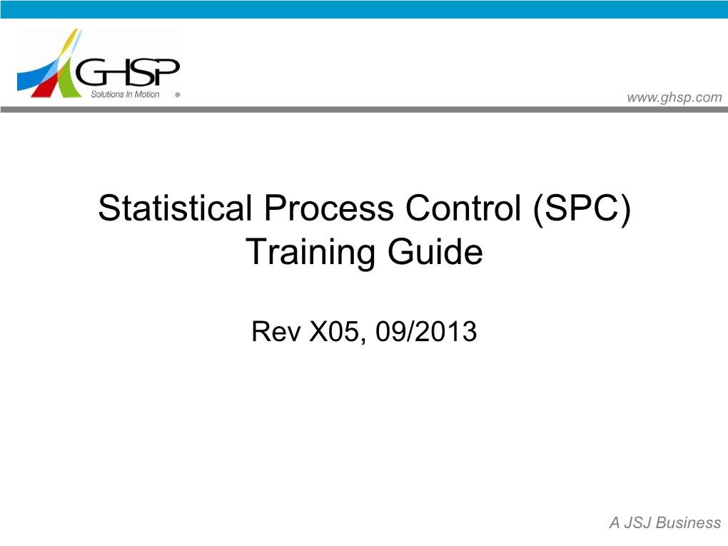 Statistical Process Control (SPC) Training Guide