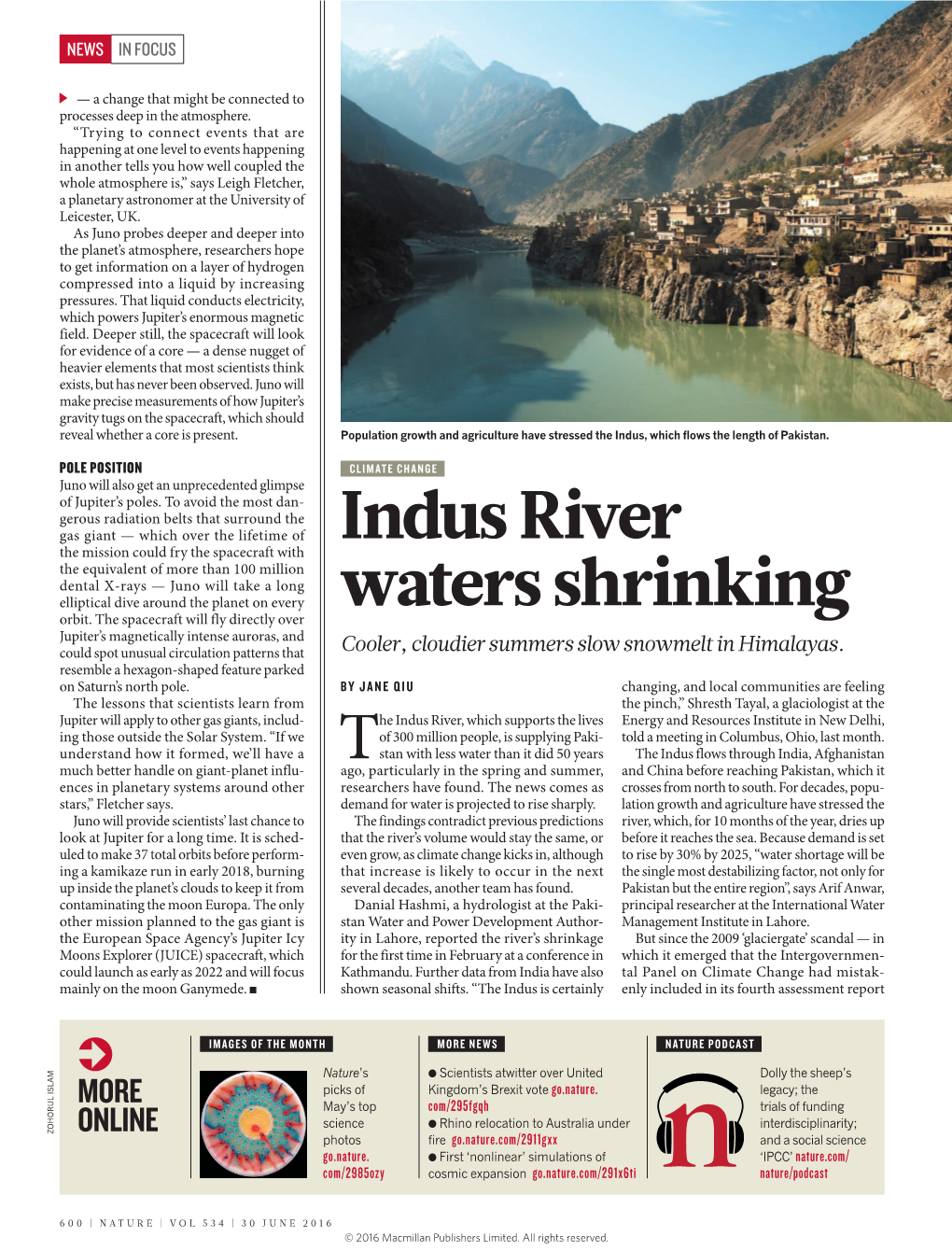 Indus River Waters Shrinking