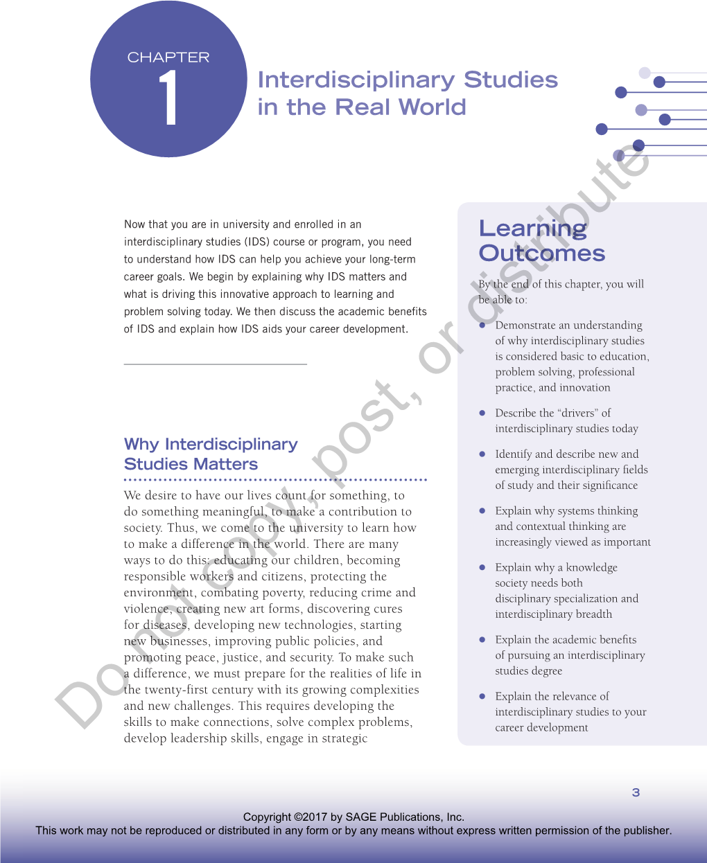 1 Interdisciplinary Studies in the Real World Learning Outcomes