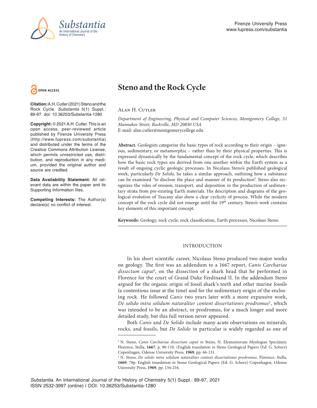 Steno and the Rock Cycle