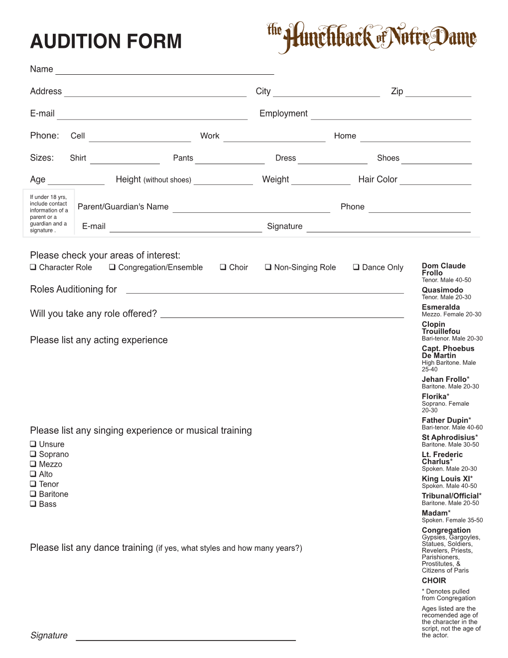 Download Audition Form