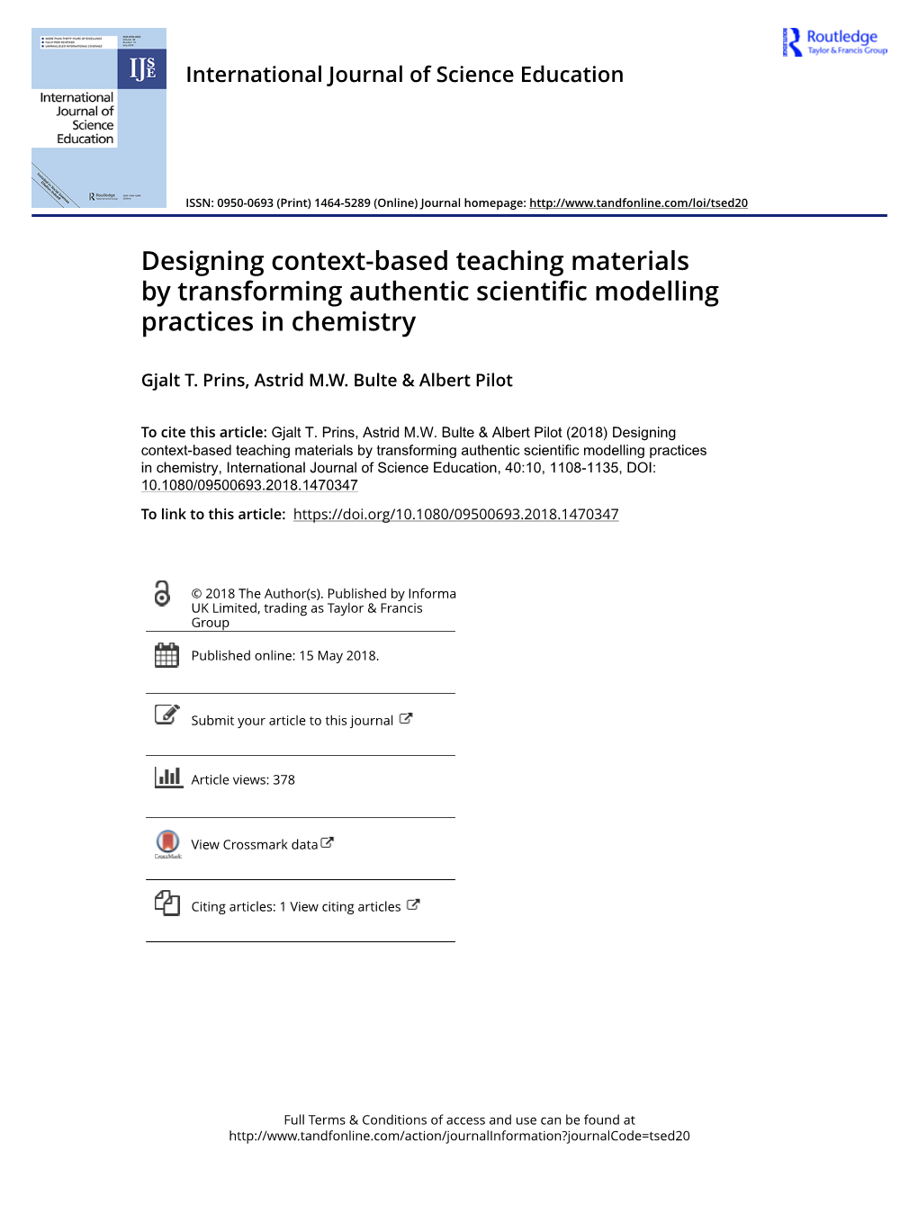 Designing Context-Based Teaching Materials by Transforming Authentic Scientific Modelling Practices in Chemistry