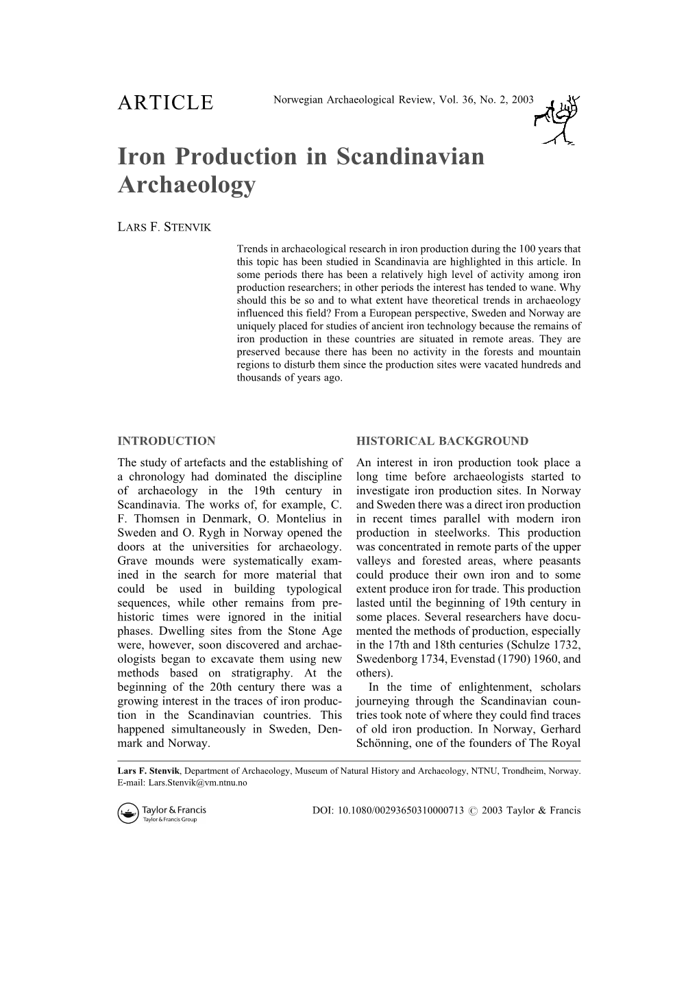 Iron Production in Scandinavian Archaeology