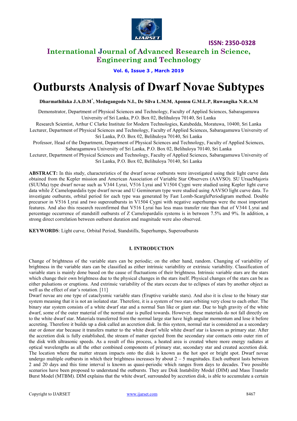 Outbursts Analysis of Dwarf Novae Subtypes