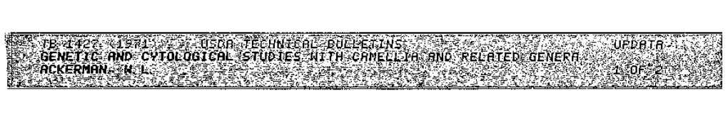 Genetic and Cytological Studies with Camellia and Related Genera