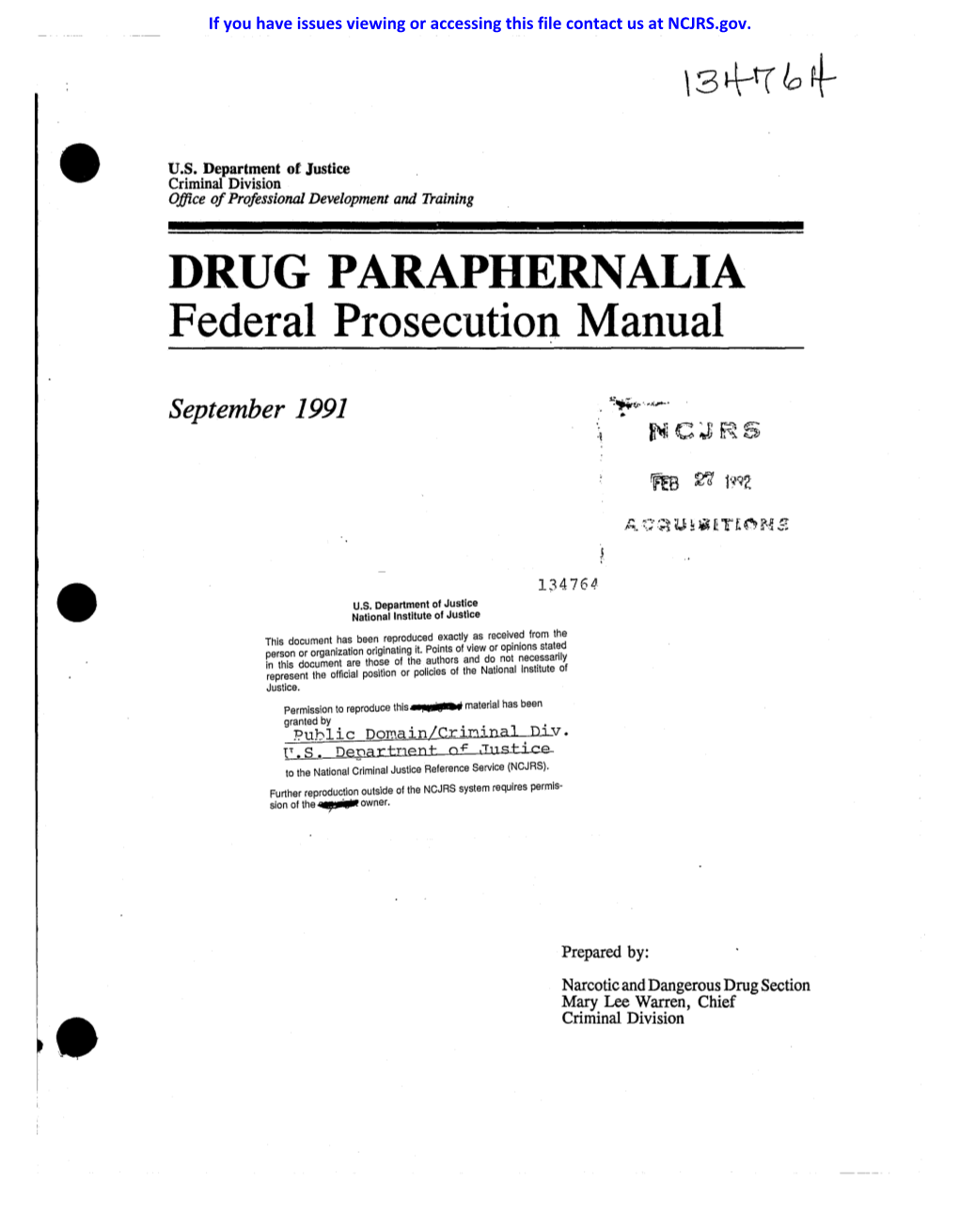 Federal Prosecution Manual