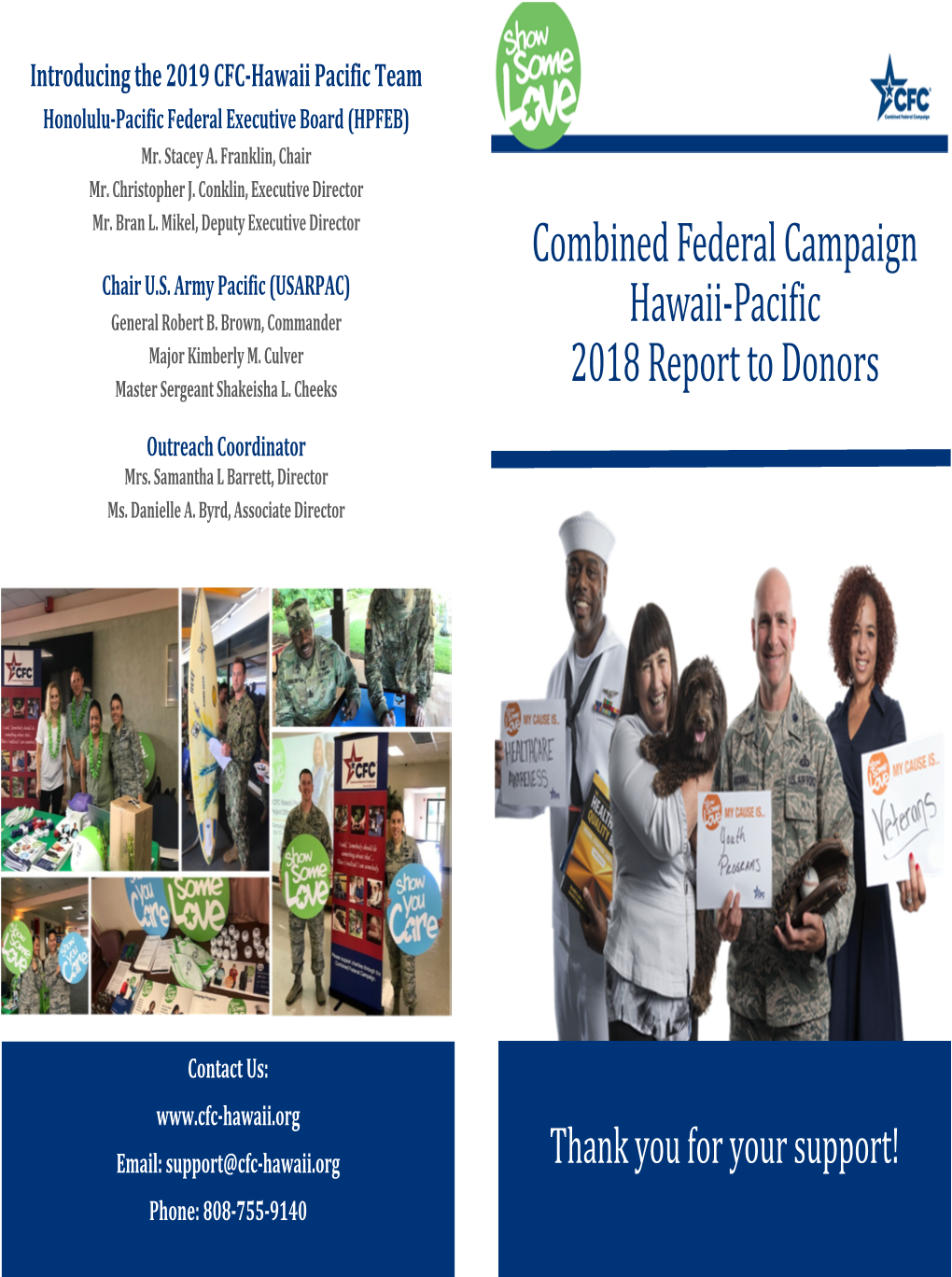 Combined Federal Campaign Hawaii-Pacific 2018 Report to Donors