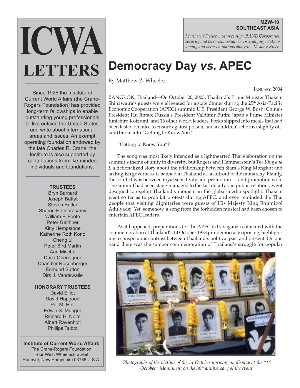 Democracy Day Vs. APEC by Matthew Z
