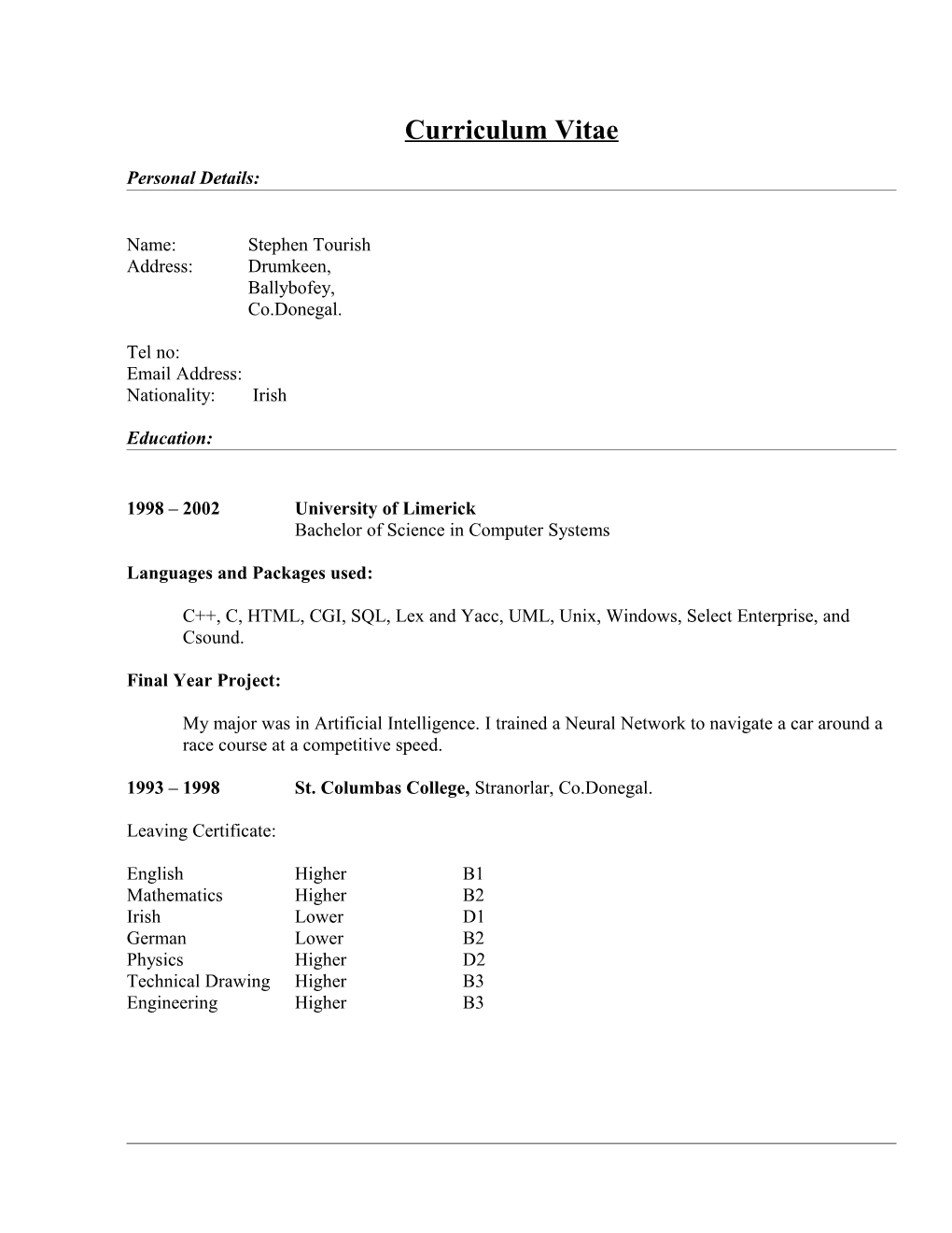 Curriculum Vitae s179