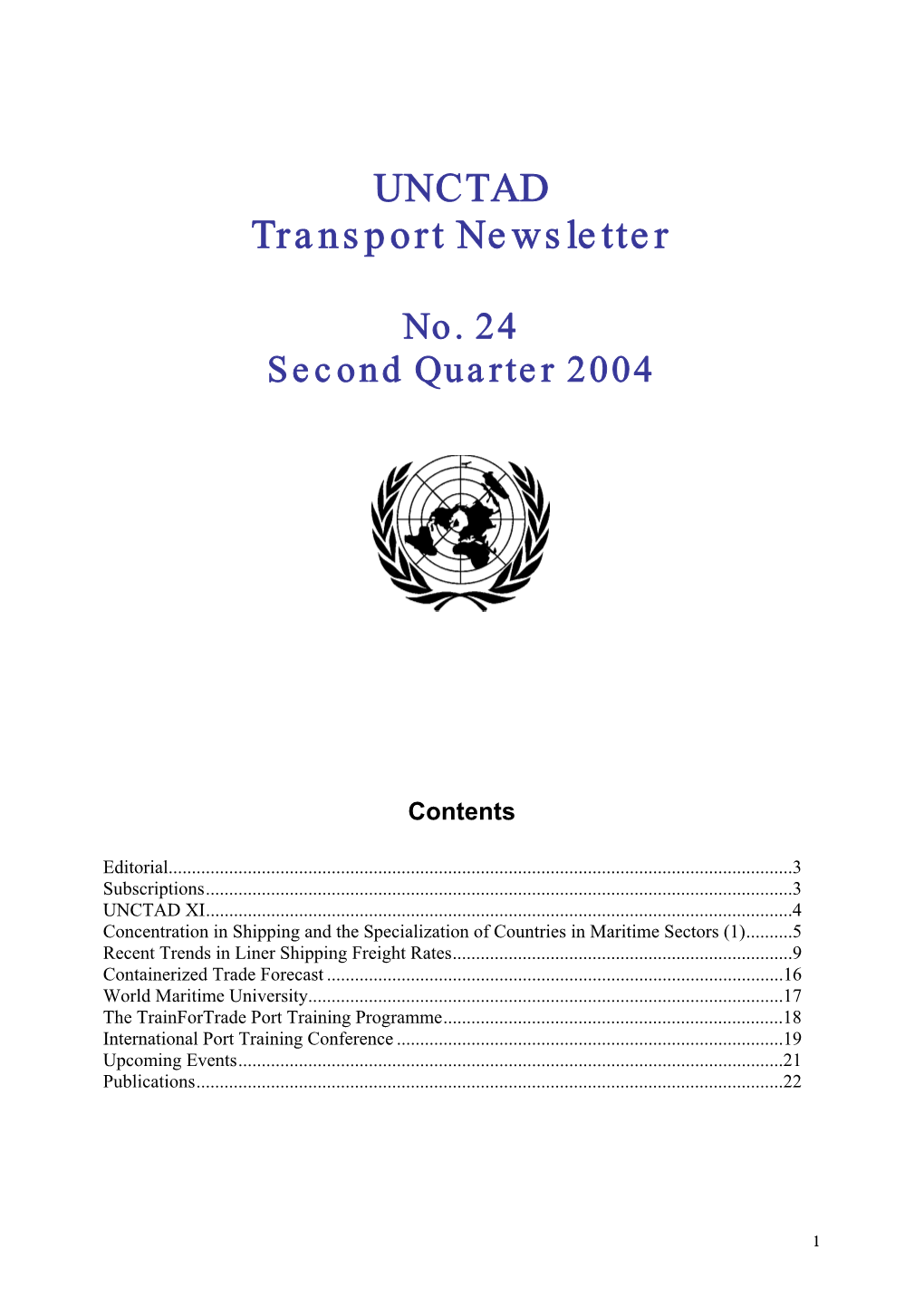UNCTAD Transport Newsletter