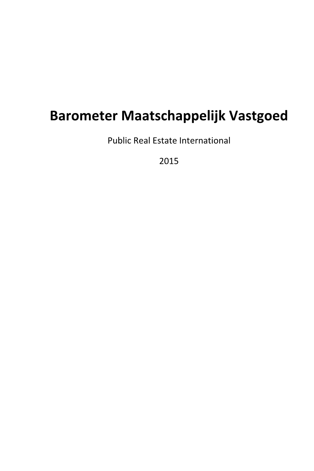 Barometer Maatschappelijk Vastgoed 2015