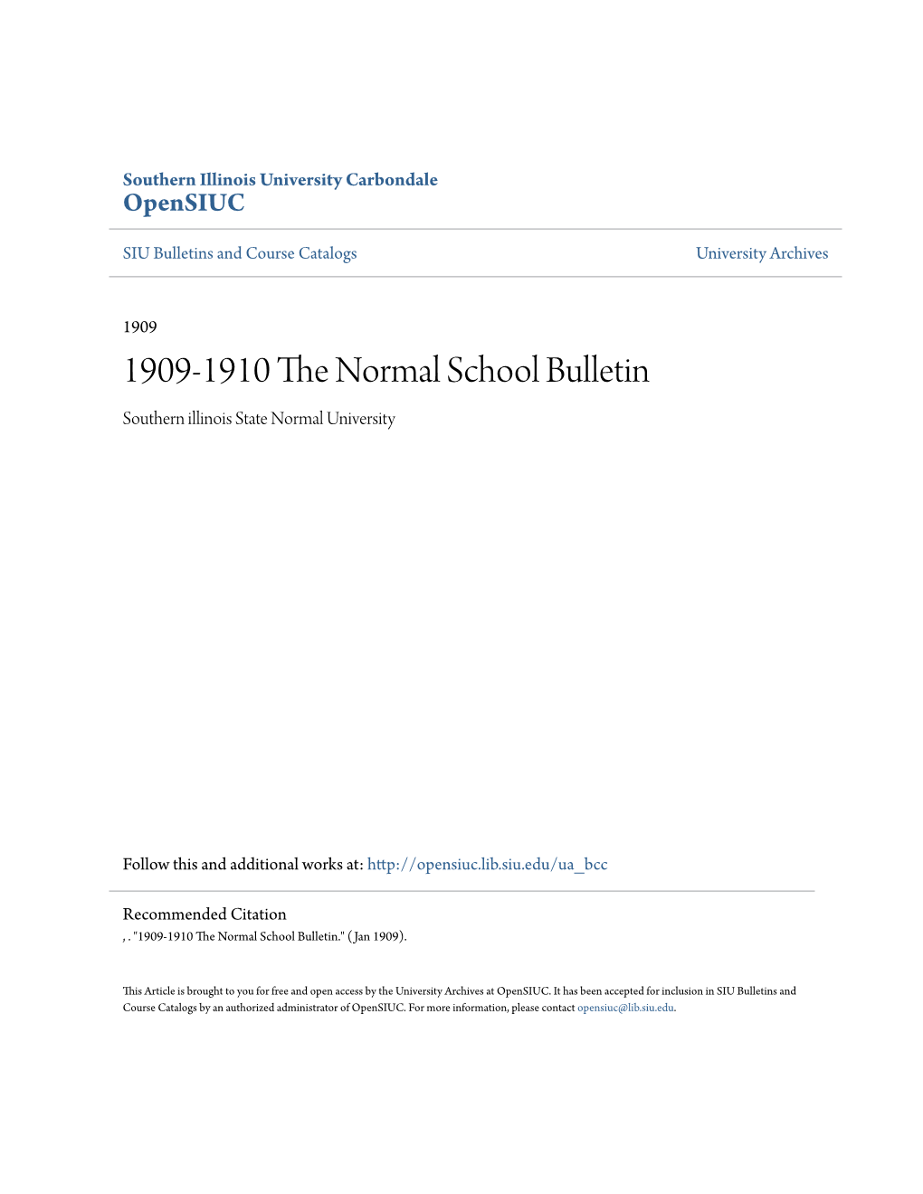 1909-1910 the Normal School Bulletin