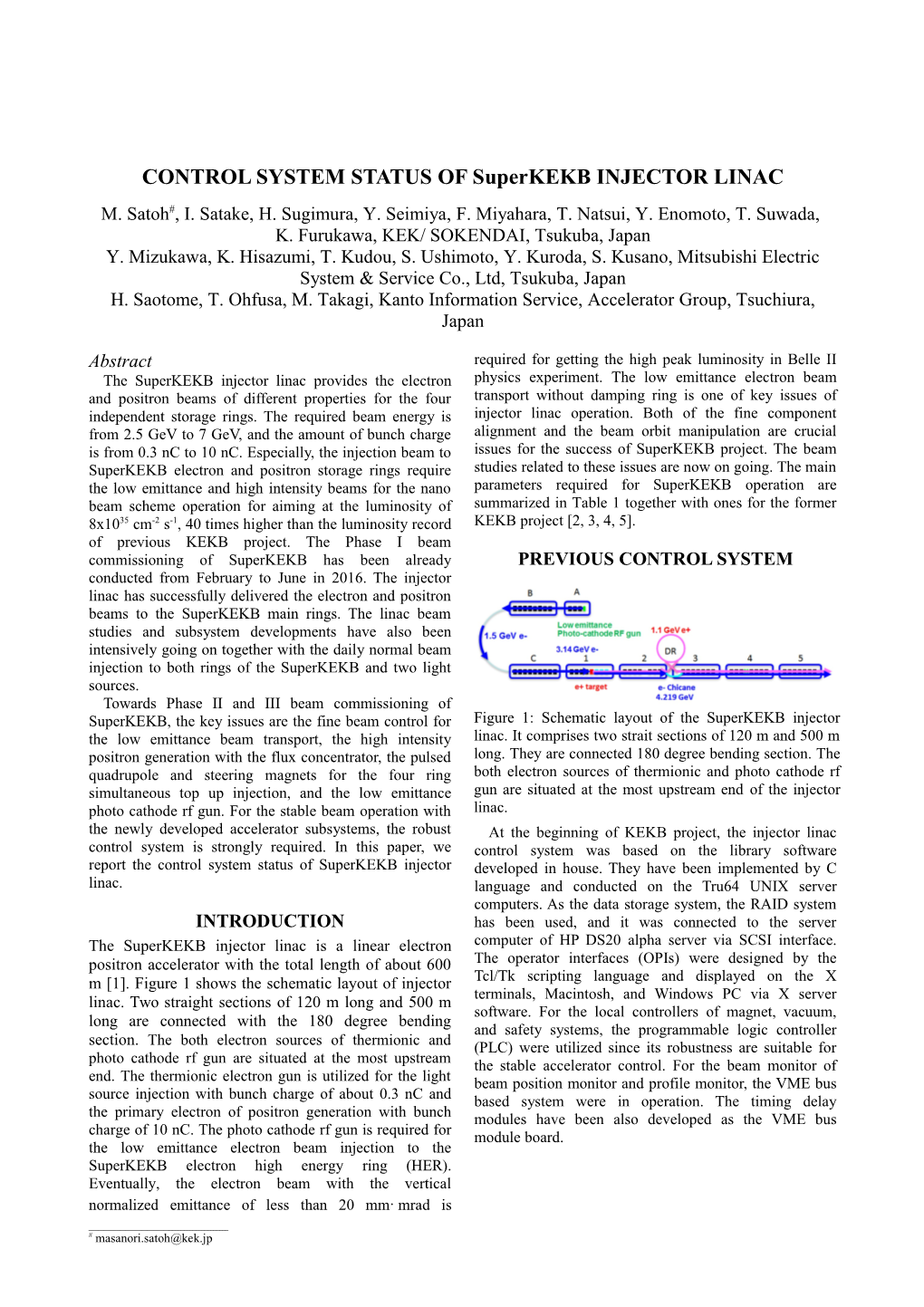 Control System Status of Superkekb Injector Linac