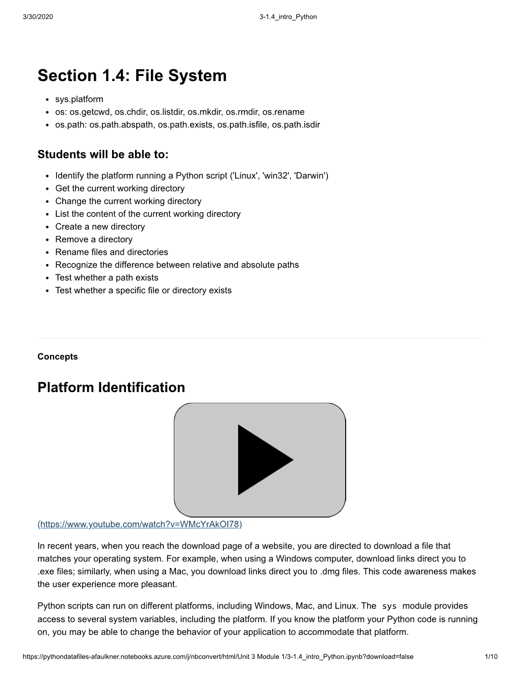 Section 1.4: File System