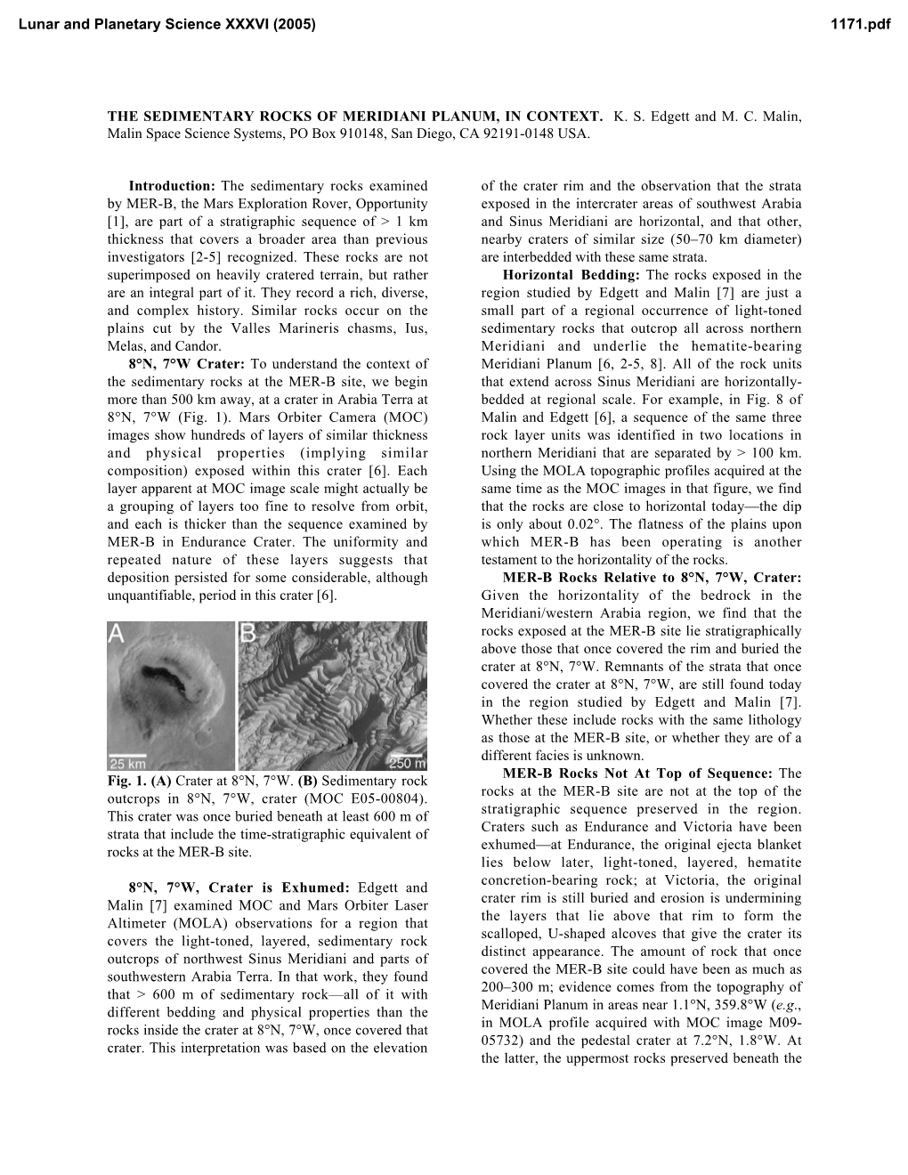 The Sedimentary Rocks of Meridiani Planum, in Context