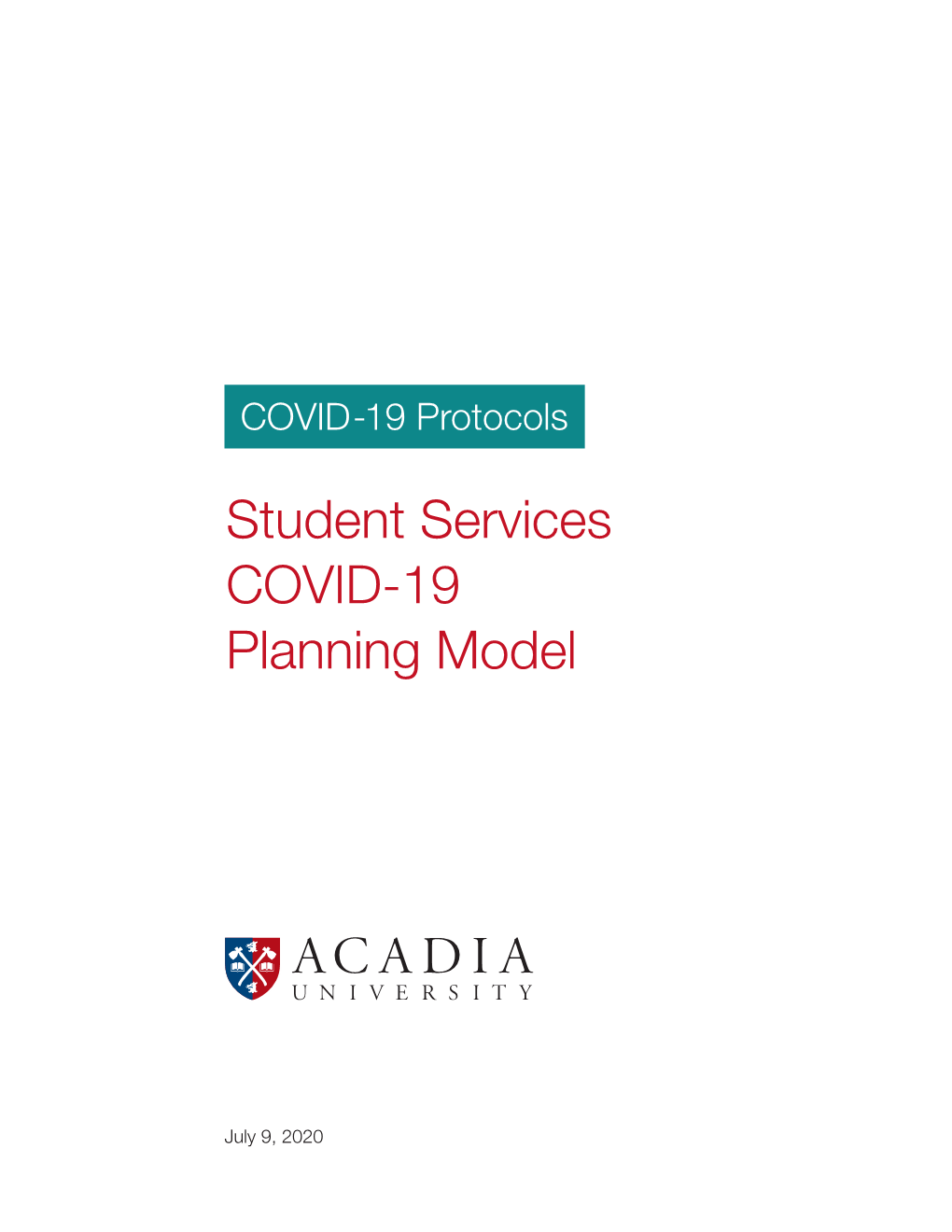 Student Services COVID-19 Planning Model