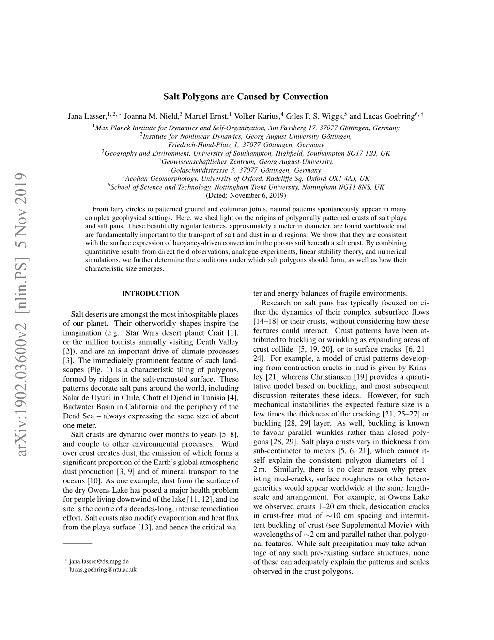 Salt Polygons Are Caused by Convection