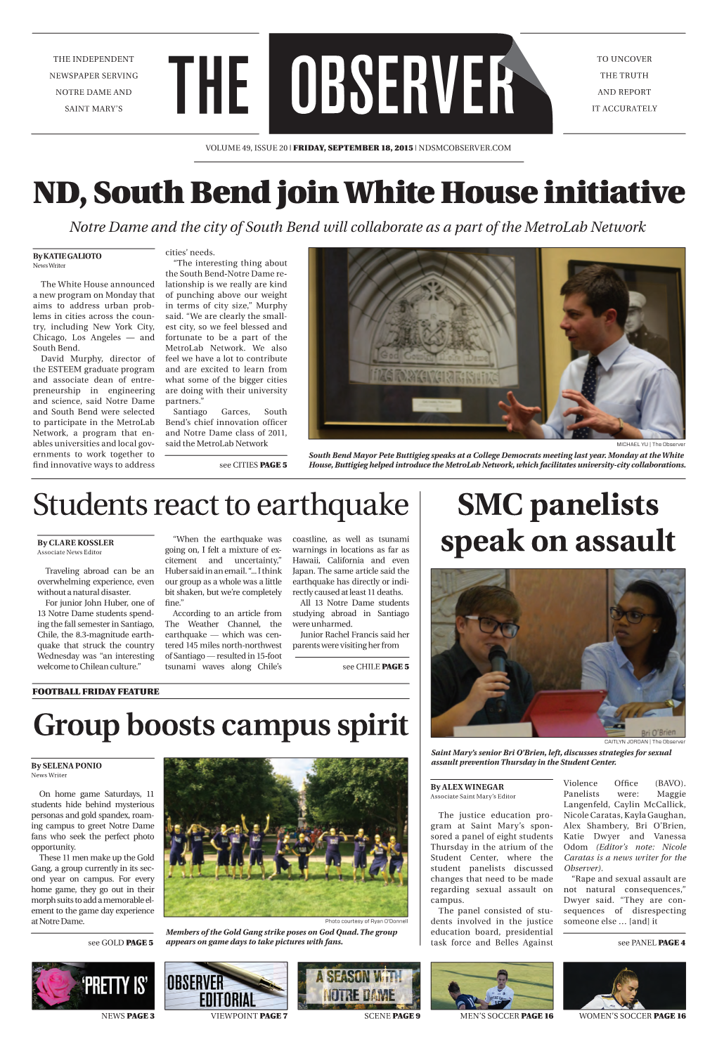 Nd, South Bend Join White House Initiative Students React To