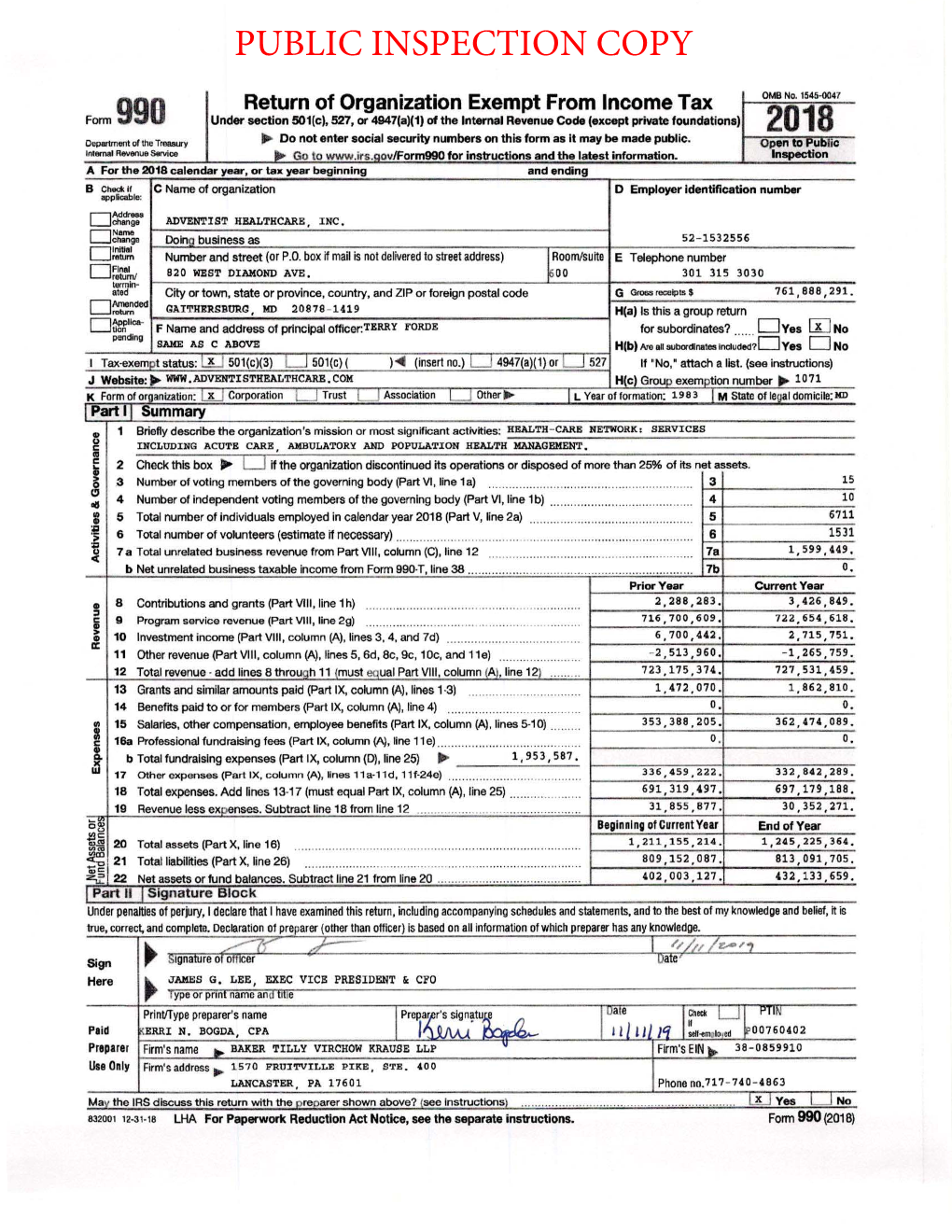 Adventist Healthcare, Inc