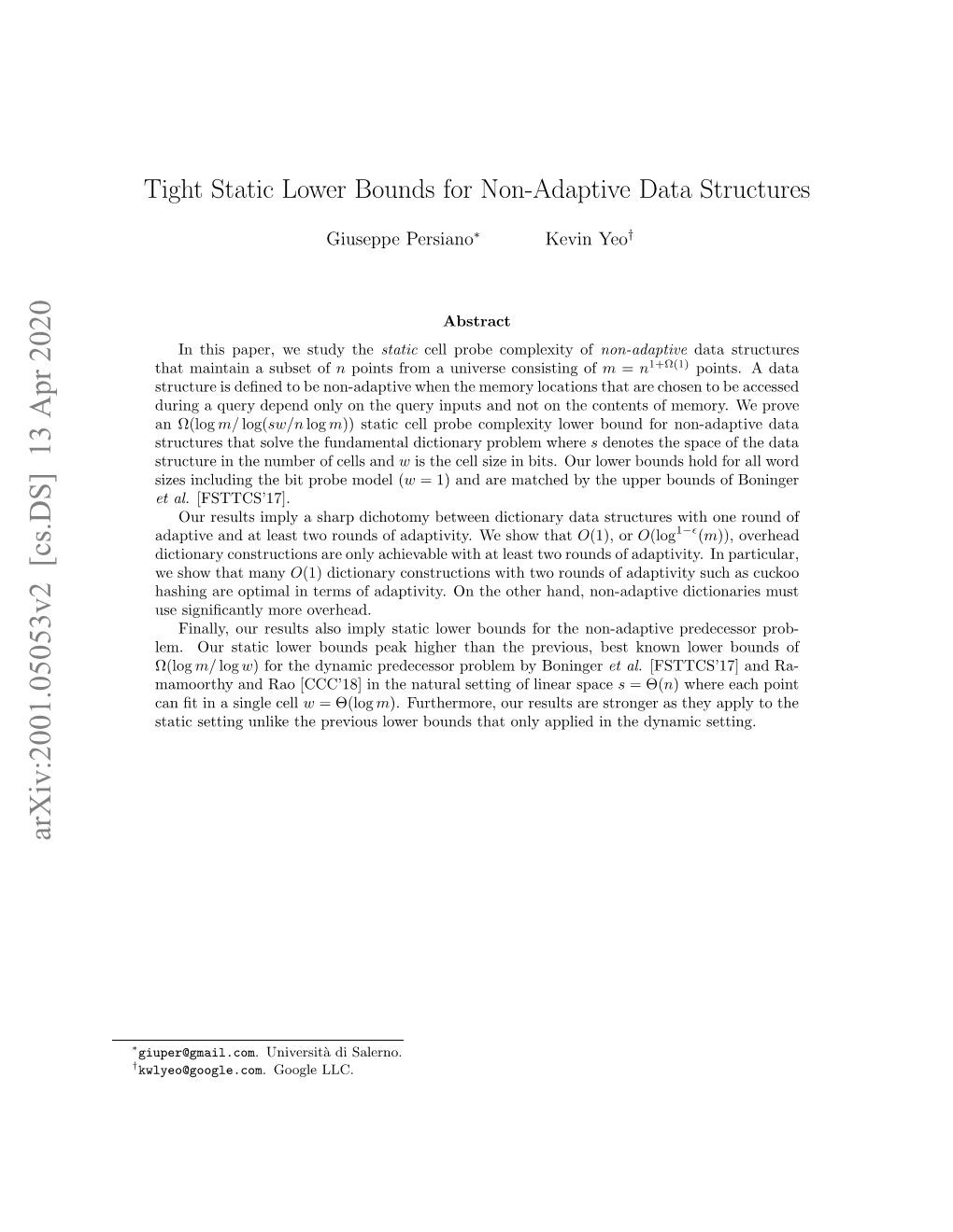 Tight Static Lower Bounds for Non-Adaptive Data Structures