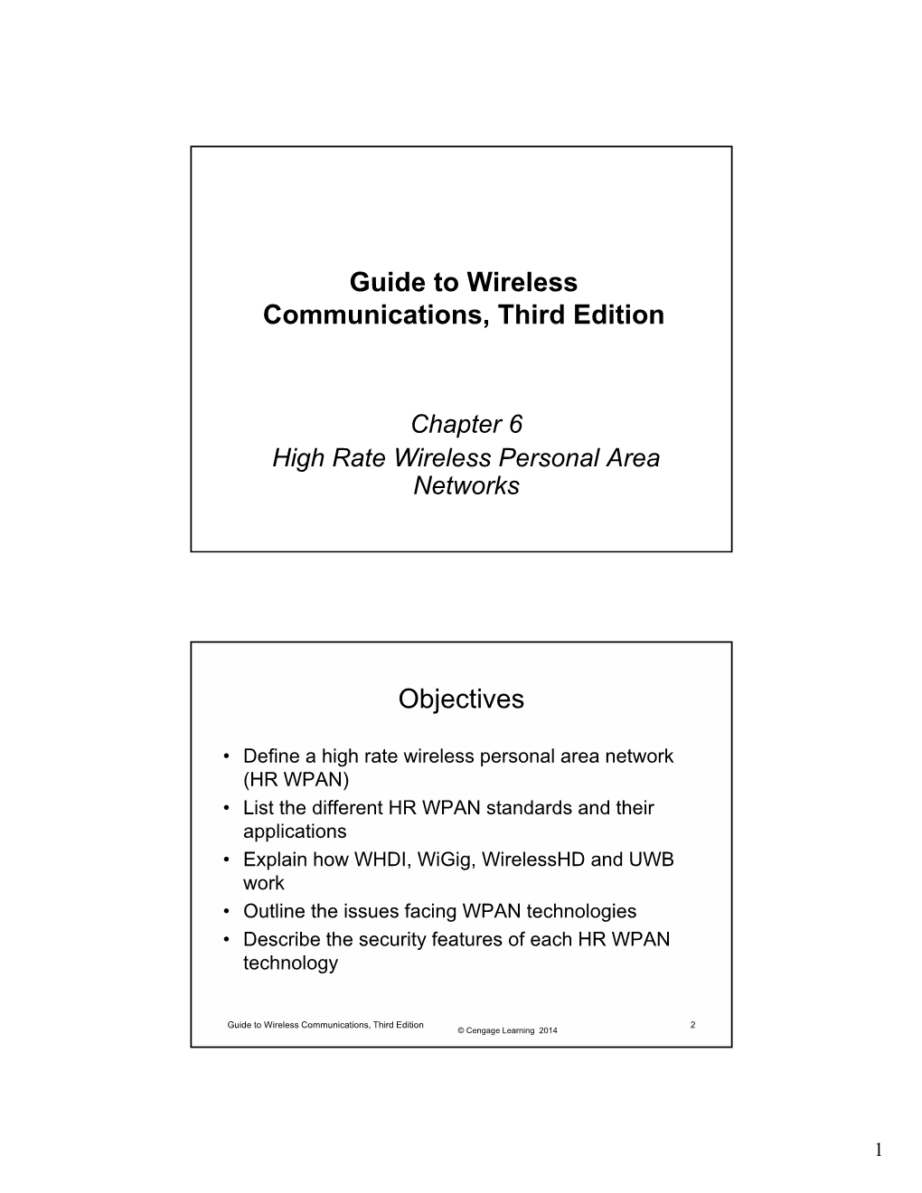 Guide to Wireless Communications, Third Edition Objectives