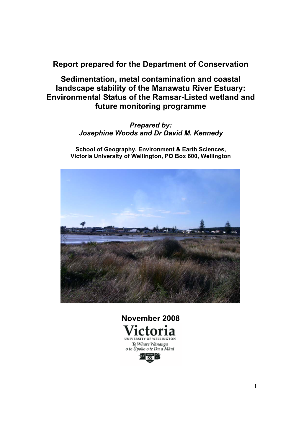 Sedimentation, Metal Contamination and Coastal Landscape Stability Of