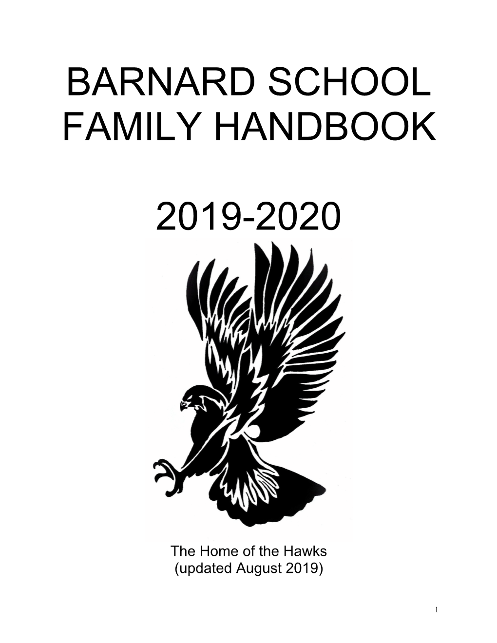 Barnard School Family Handbook 2019-2020