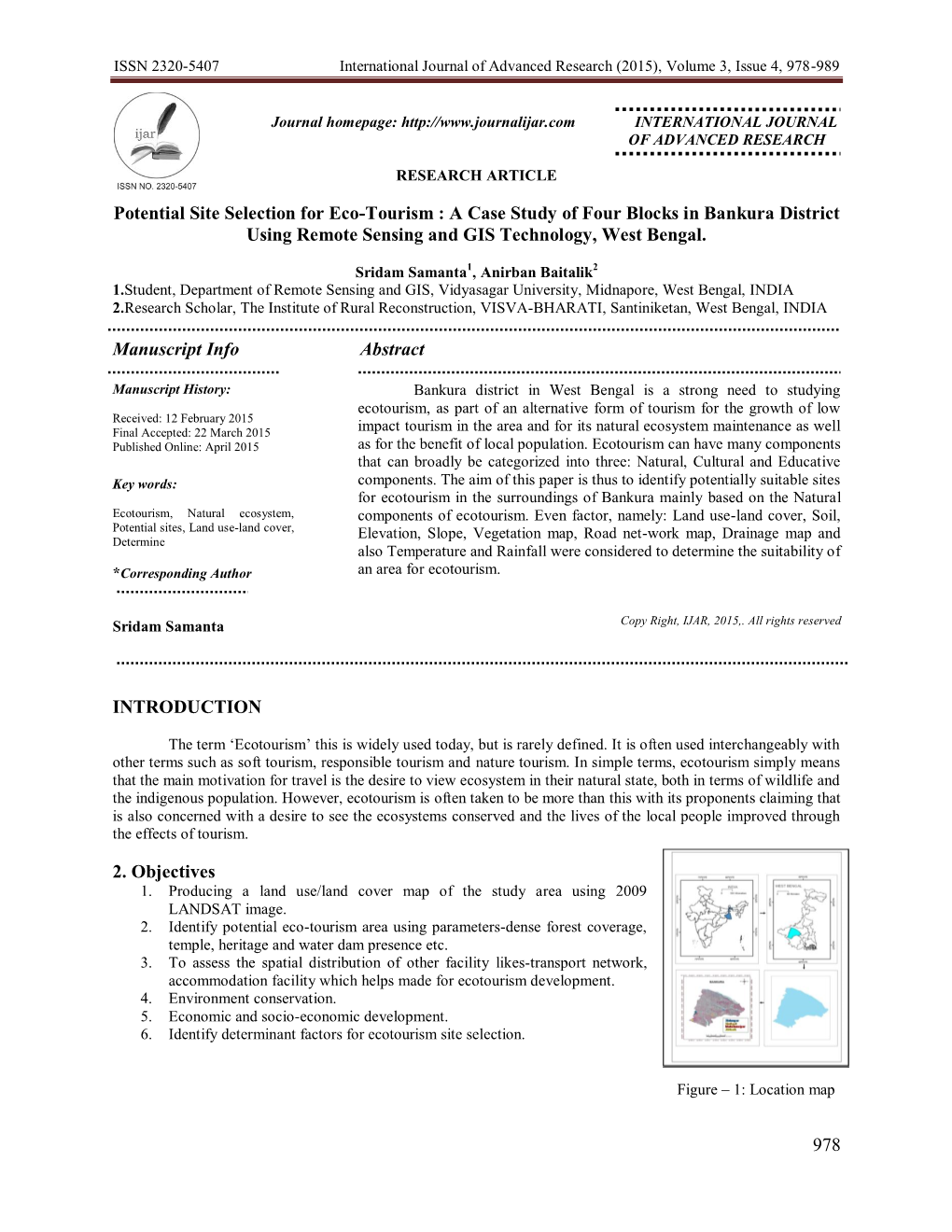 ISSN 2320-5407 International Journal of Advanced Research (2015), Volume 3, Issue 4, 978-989