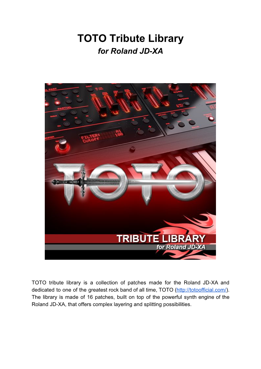 TOTO Tribute Library for Roland JD-XA