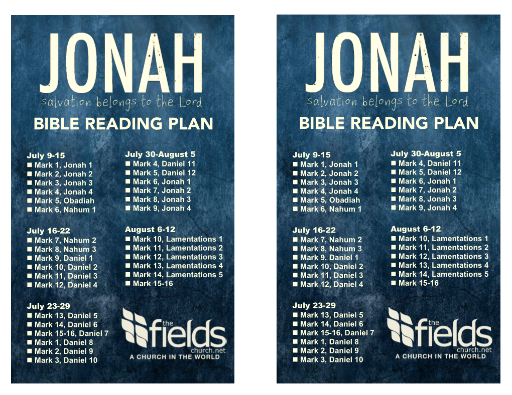 Jonah Bible Reading Plan