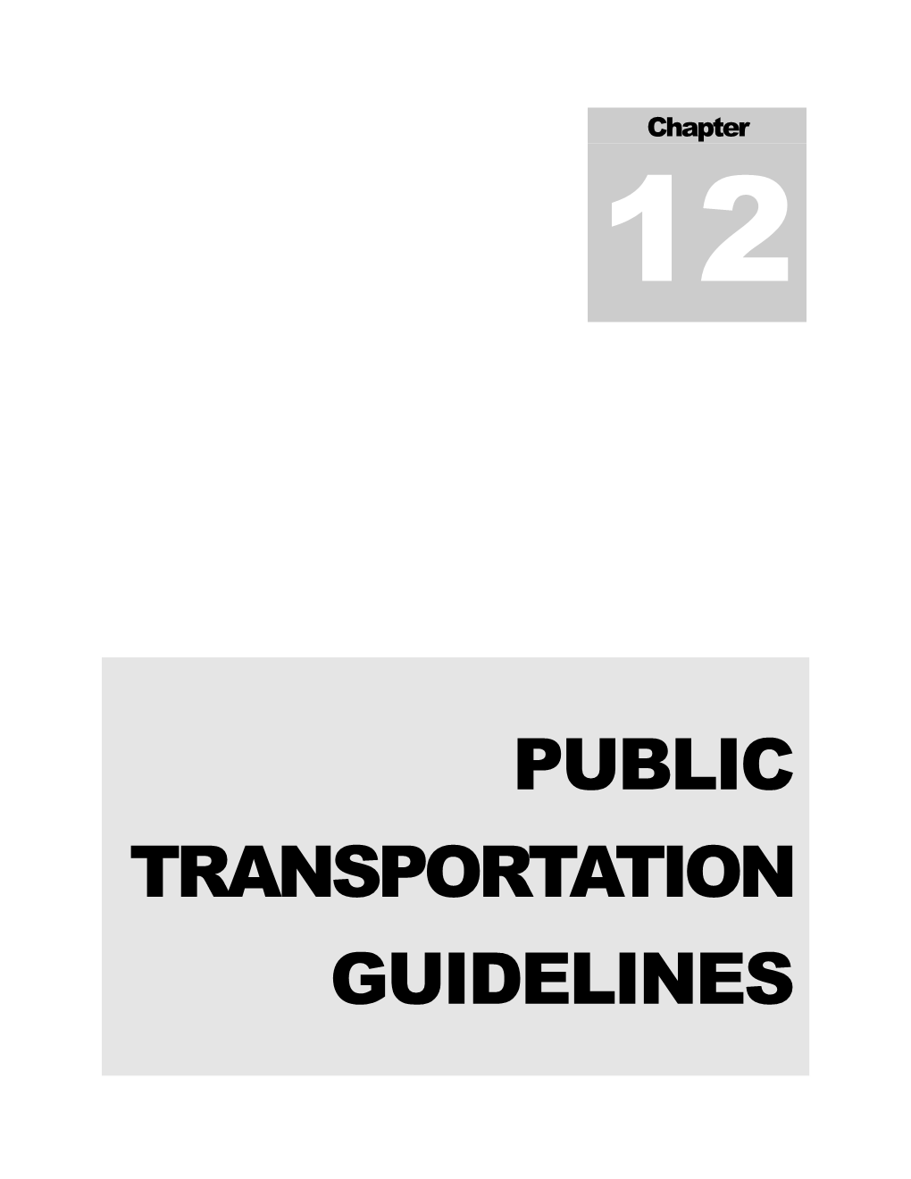 Public Transportation Guidelines