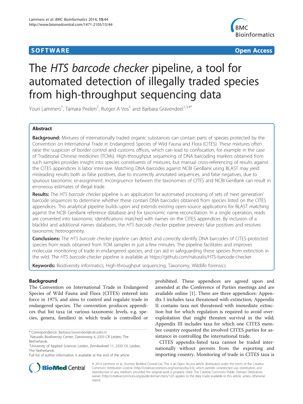 The HTS Barcode Checker Pipeline, a Tool for Automated Detection Of