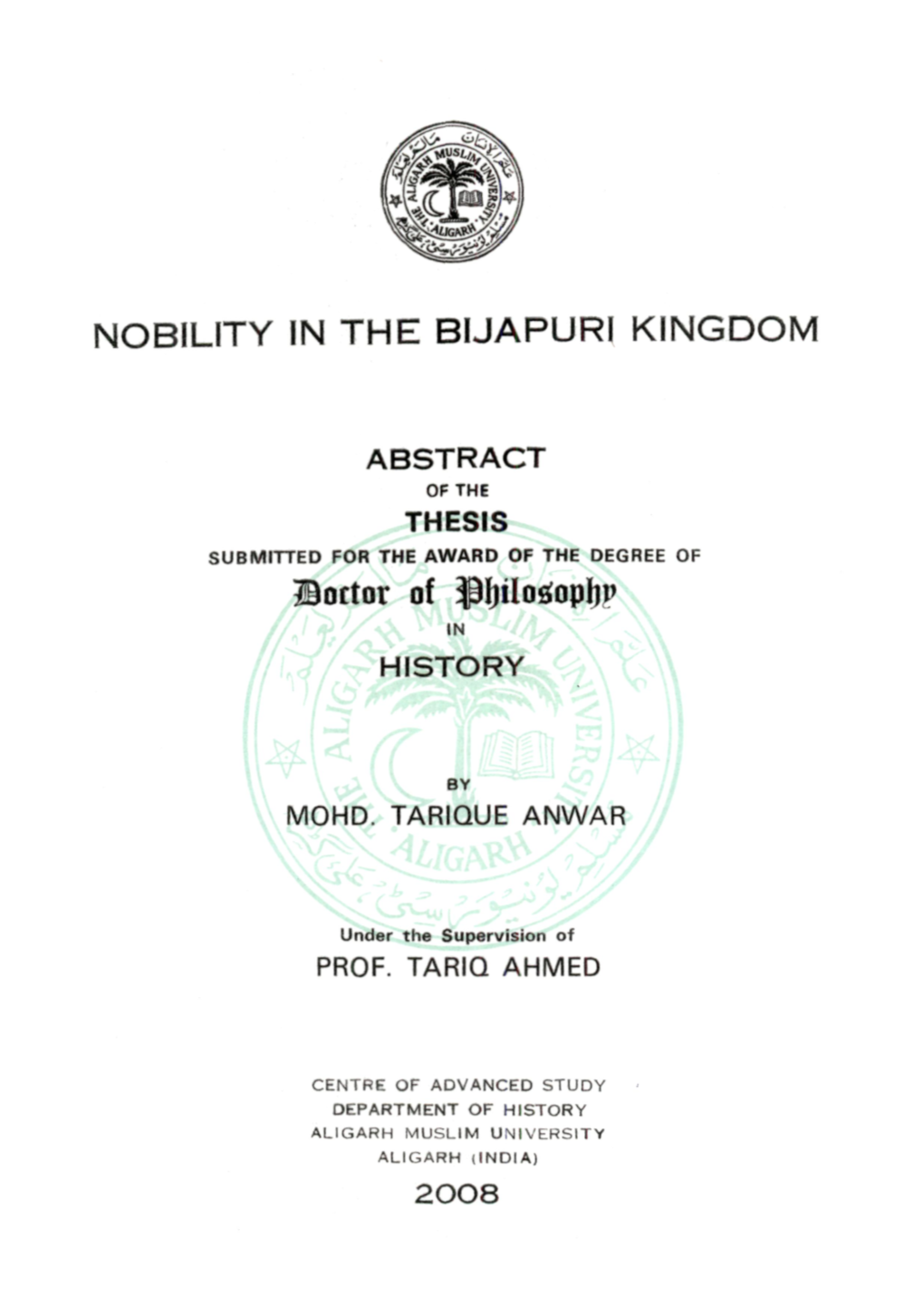 Nobility in the Bijapuri Kingdom