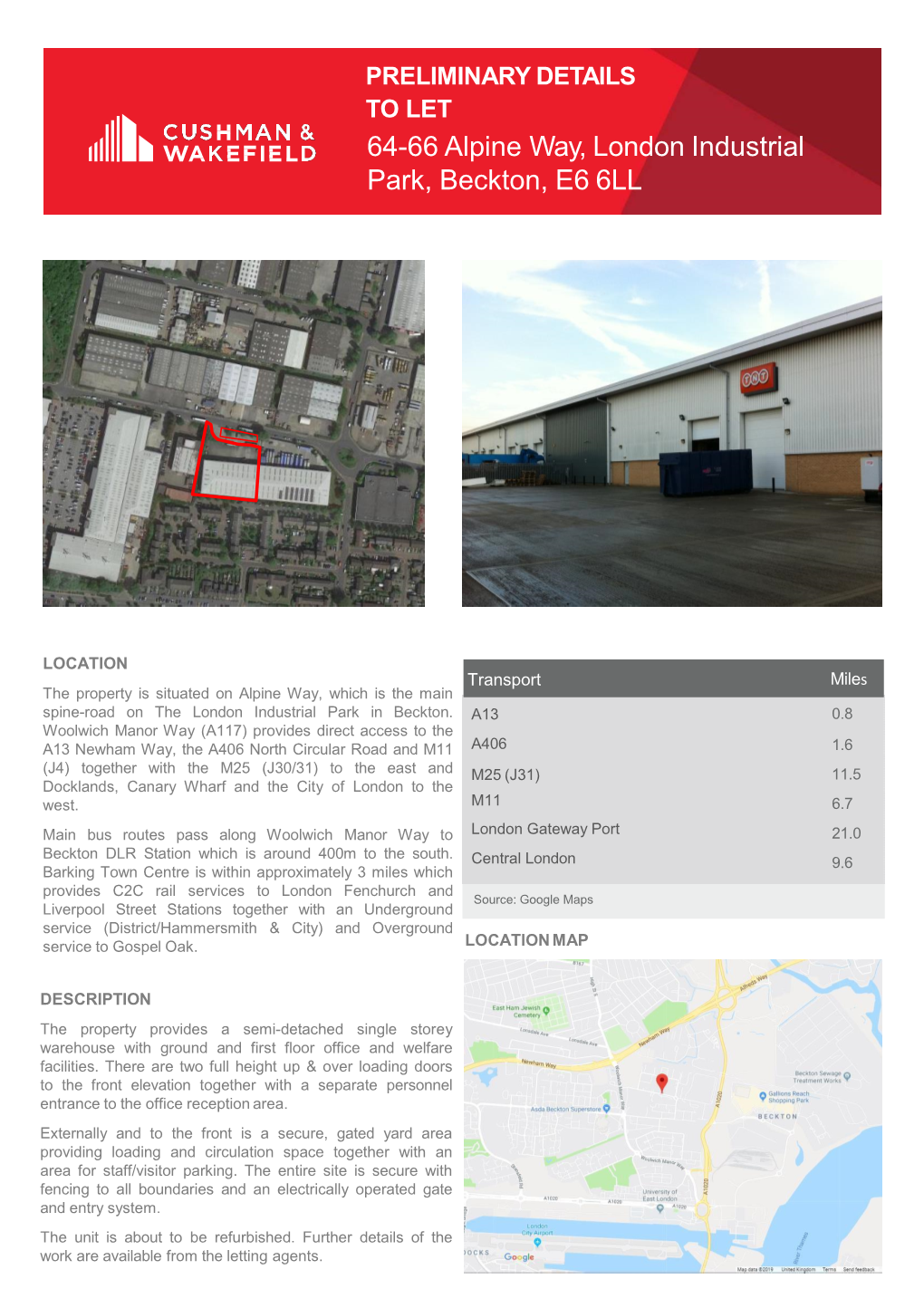 64-66 Alpine Way, London Industrial Park, Beckton, E6 6LL