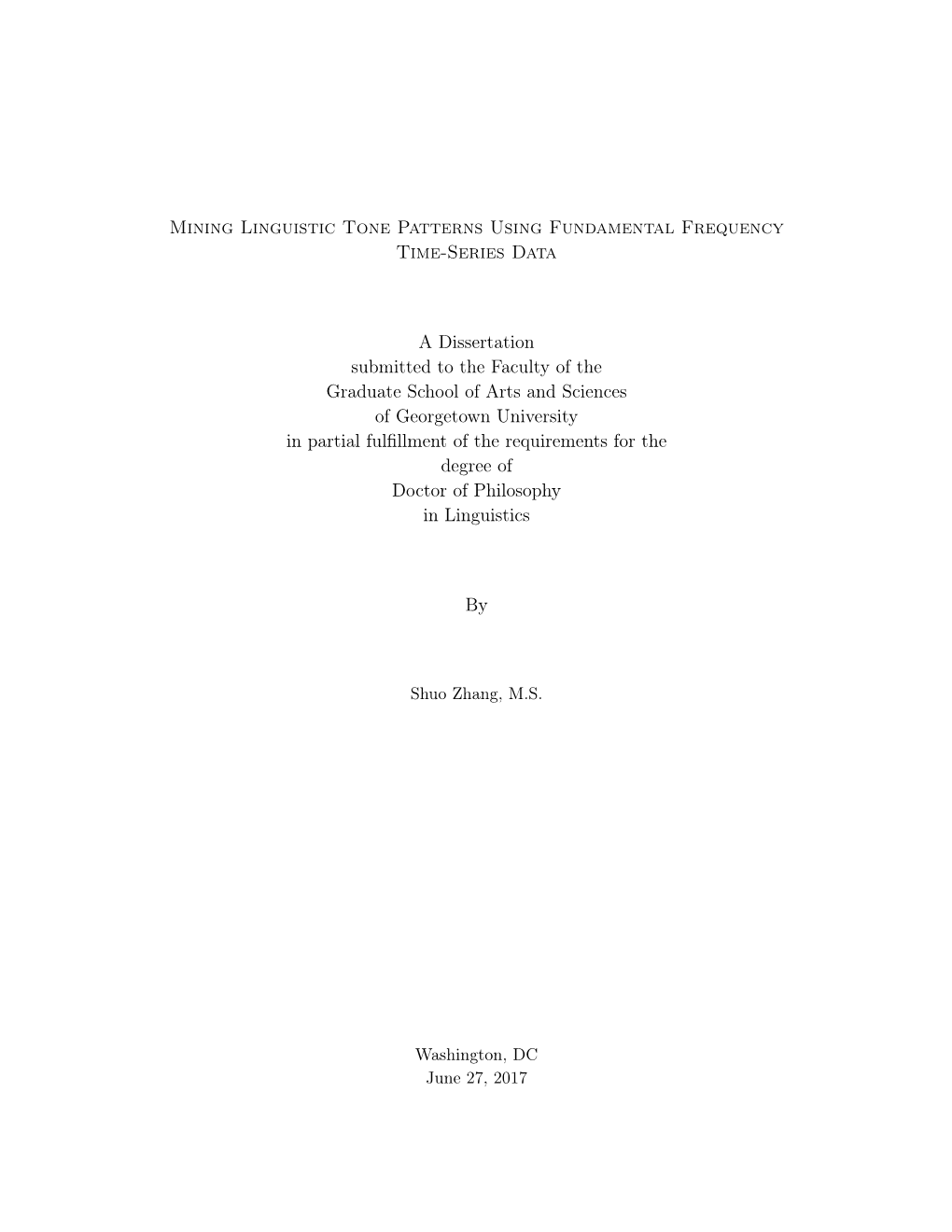 Mining Linguistic Tone Patterns Using Fundamental Frequency Time-Series Data