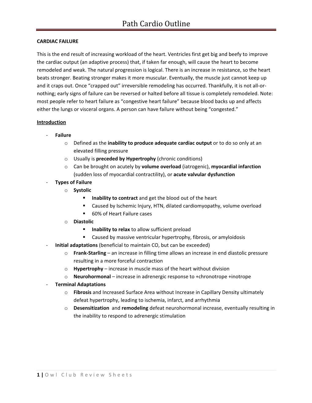 Path Cardio Outline