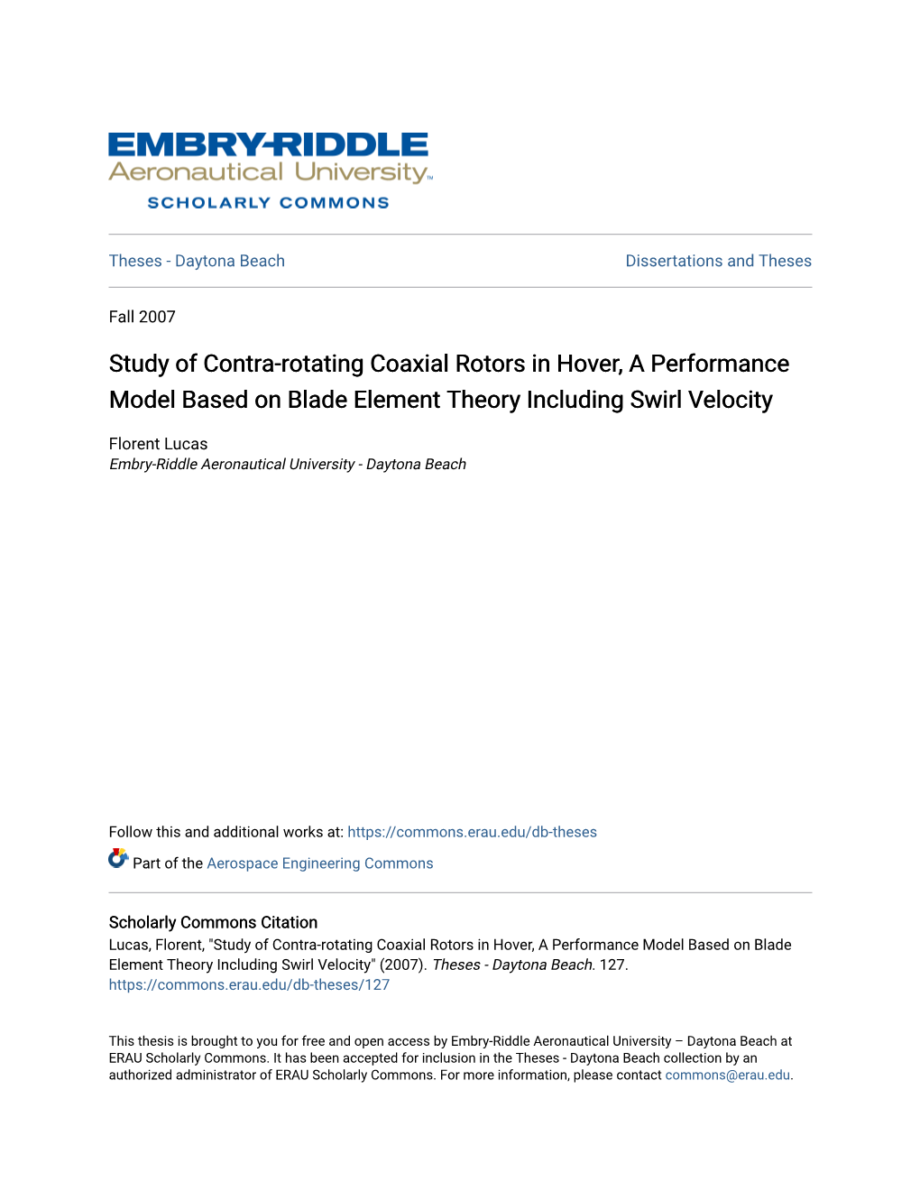 Study of Contra-Rotating Coaxial Rotors in Hover, a Performance Model Based on Blade Element Theory Including Swirl Velocity