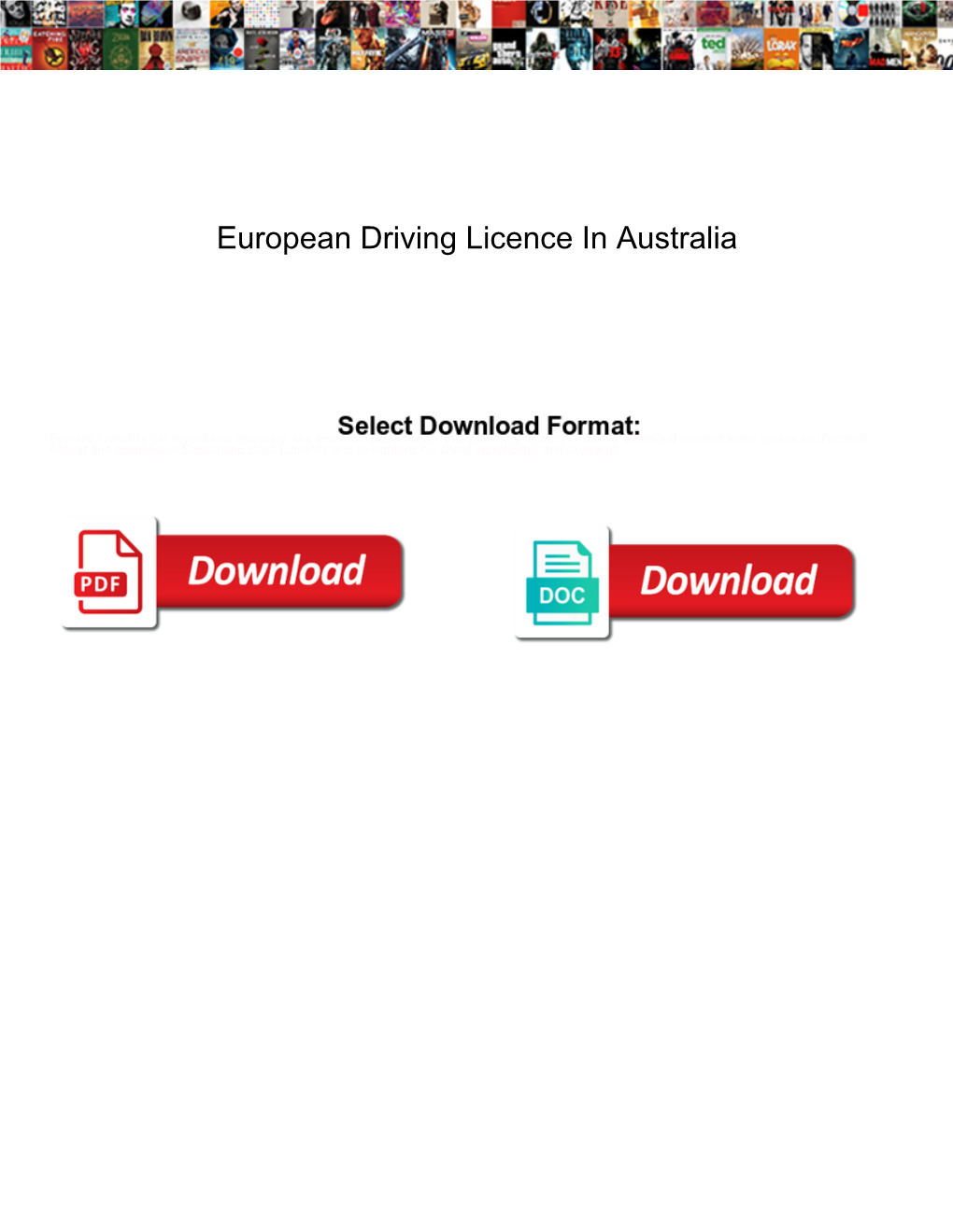 European Driving Licence in Australia