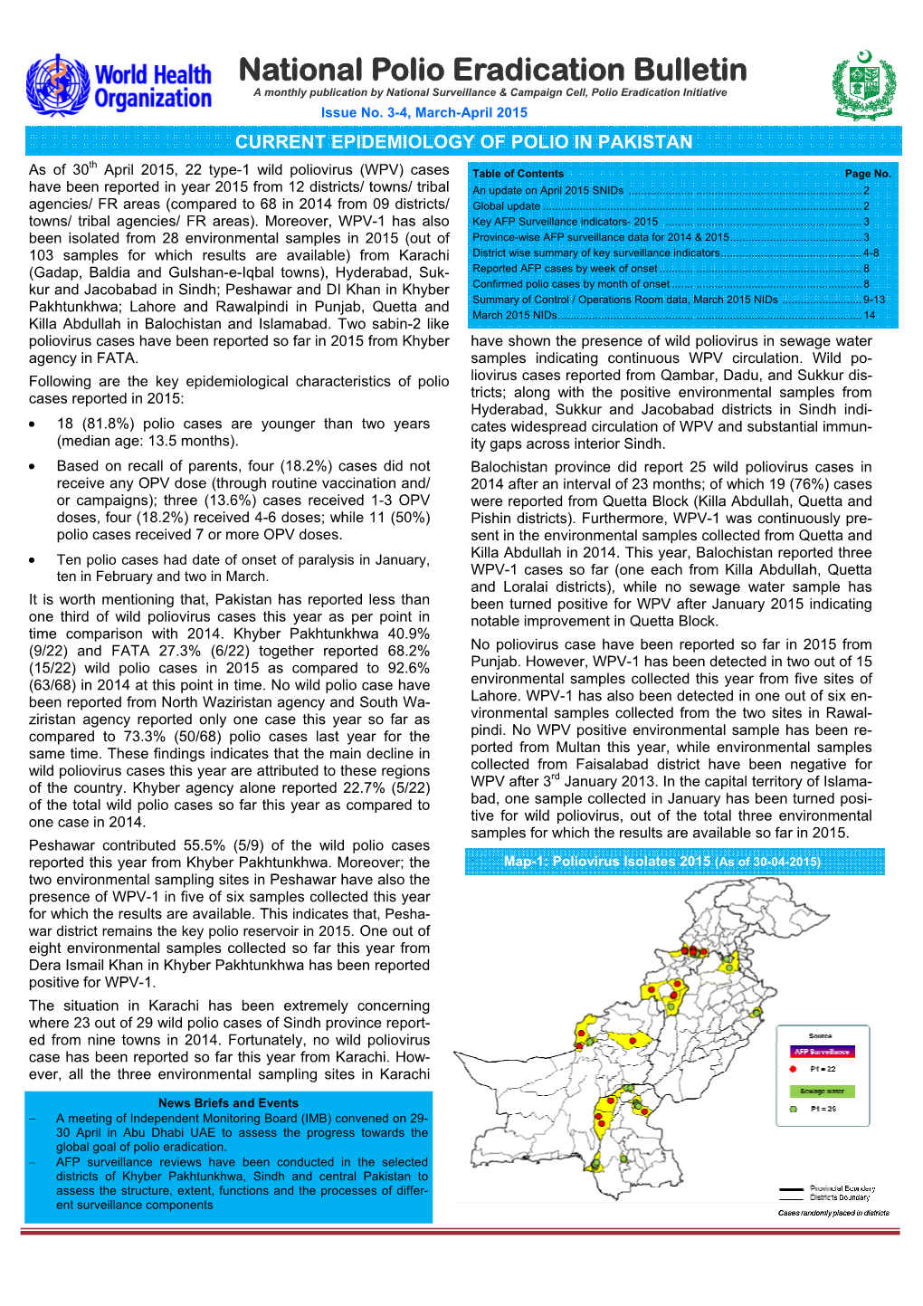 Monthly Polio Bulletin Mar-April 2015