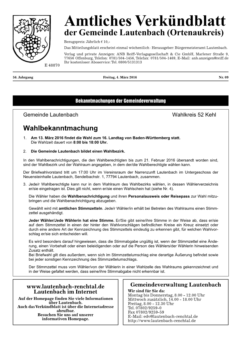 Amtliches Verkündblatt