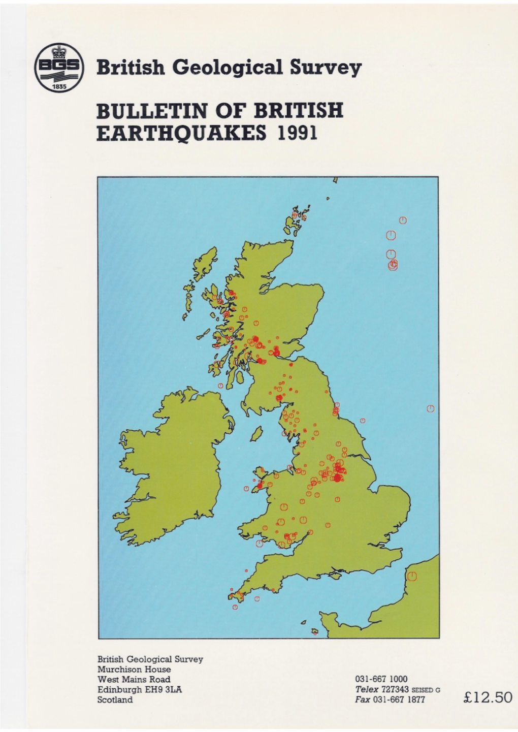 1991 Earthquake Bulletin