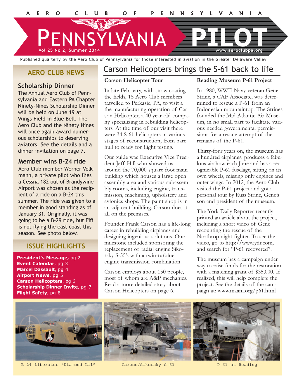 PENNSYLVANIA PILOT Vol 25 No 2, Summer 2014