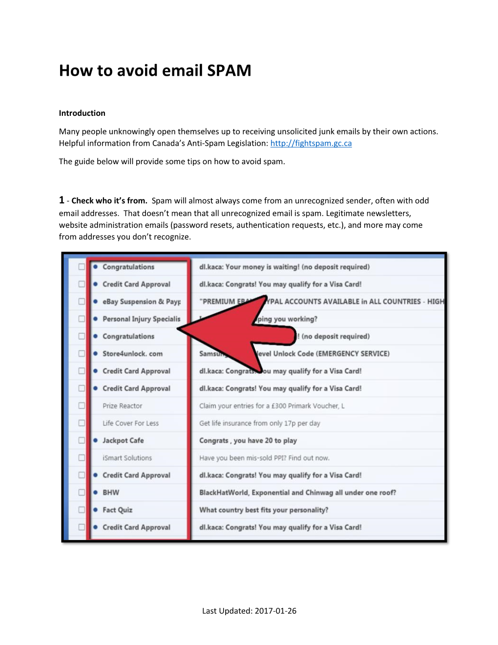 How to Avoid Email SPAM