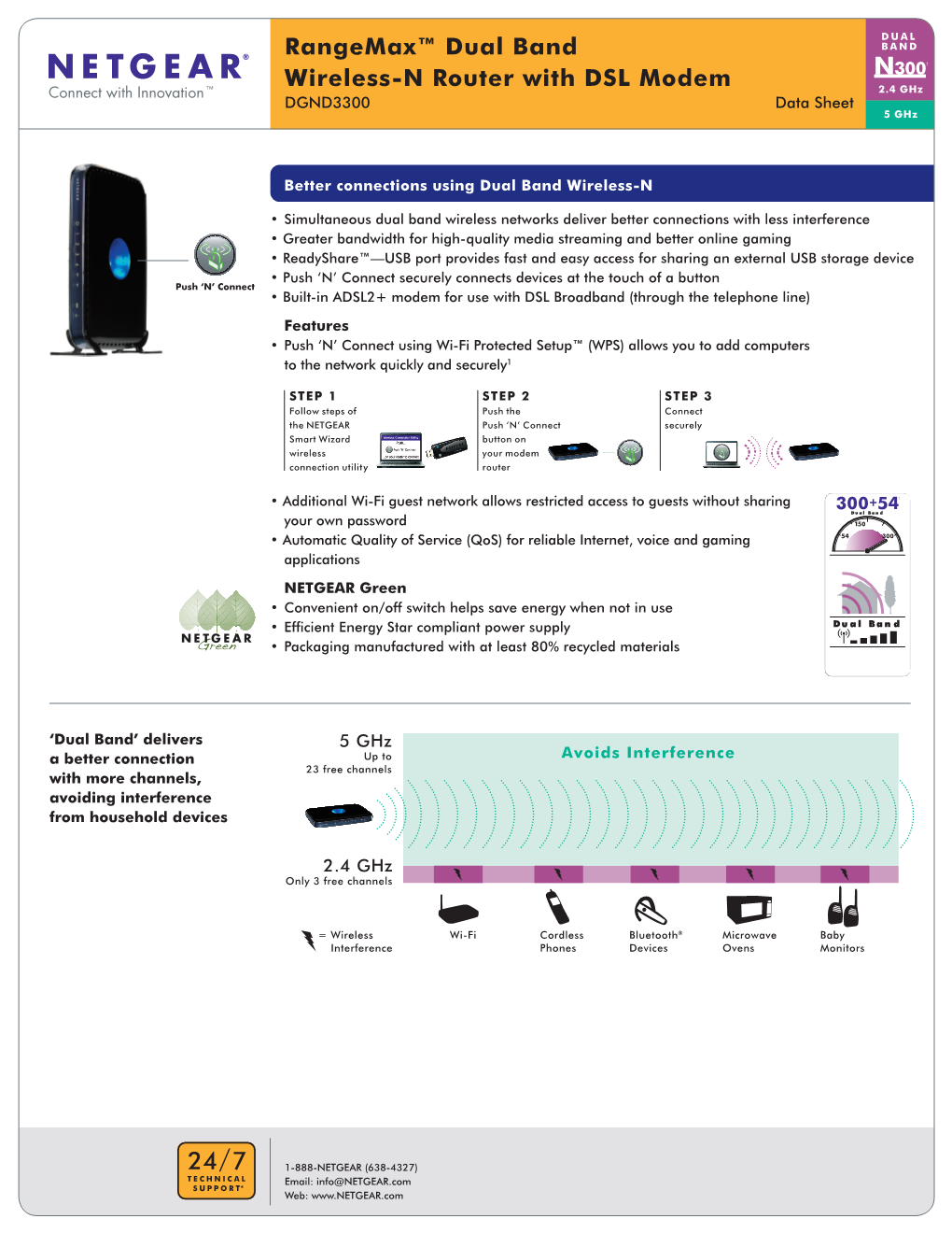 Rangemax™ Dual Band Wireless-N Router with DSL Modem