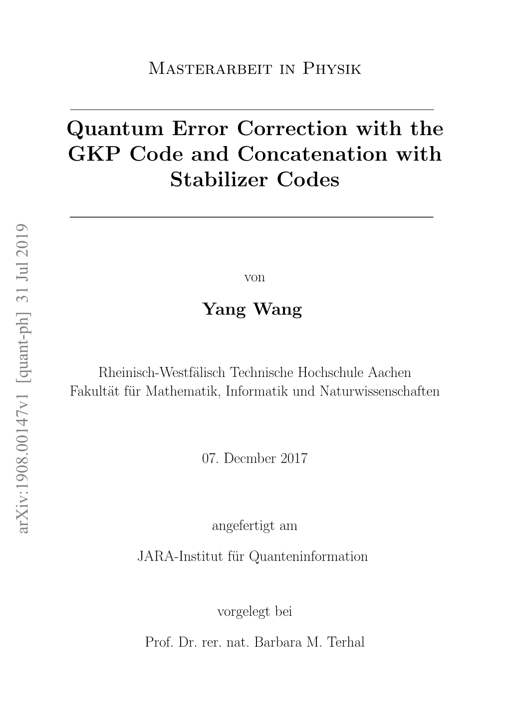 Quantum Error Correction with the GKP Code and Concatenation with Stabilizer Codes