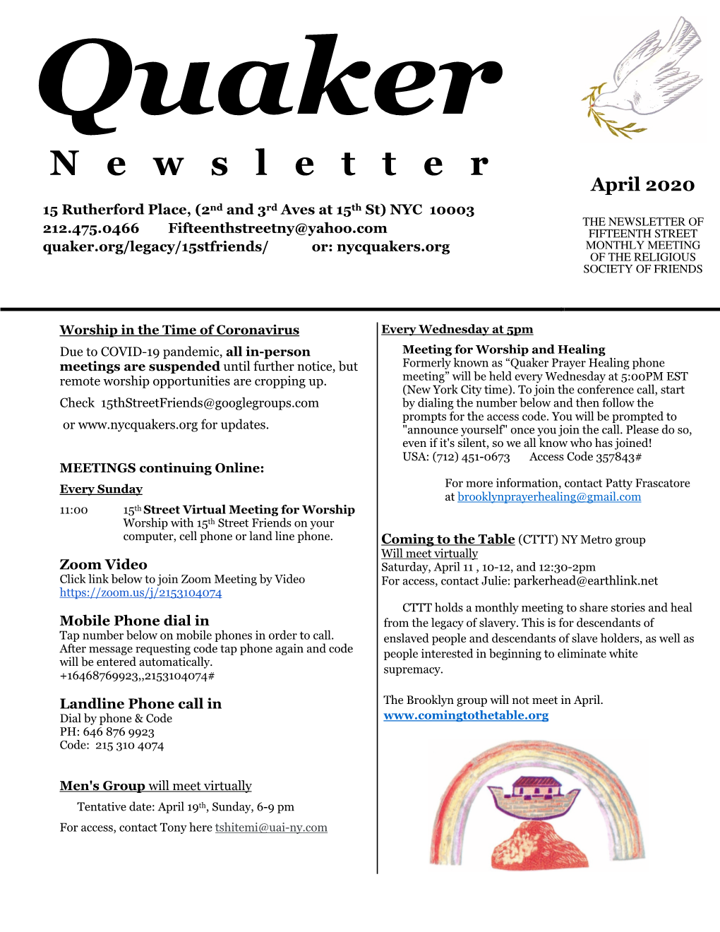 Newsletter 2020 April