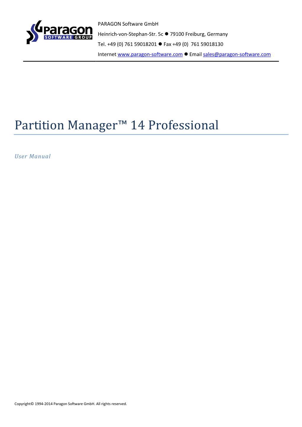 Partition Manager™ 14 Professional