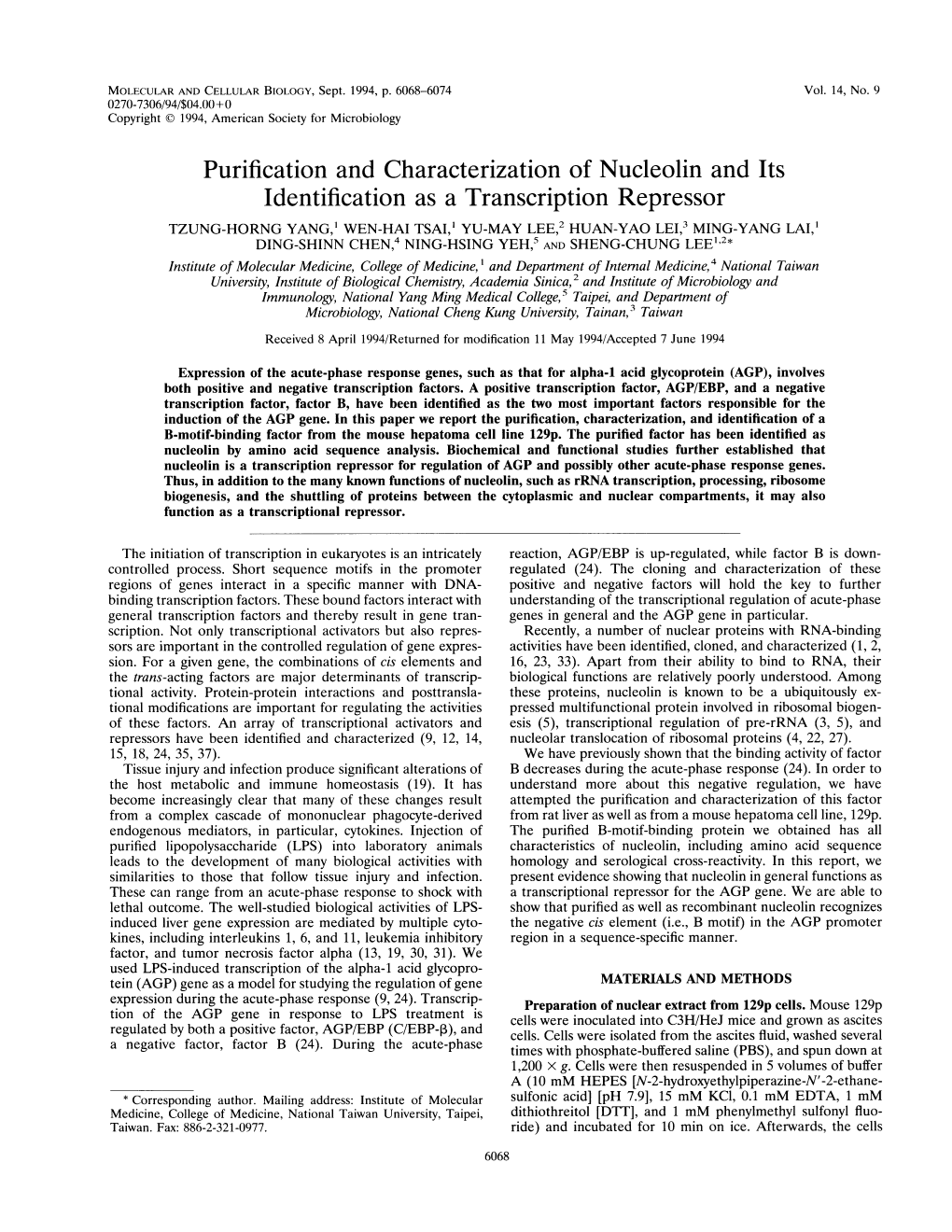 Identification As a Transcription Repressor