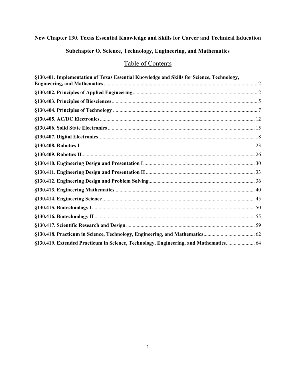 Subchapter O. Science, Technology, Engineering, and Mathematics