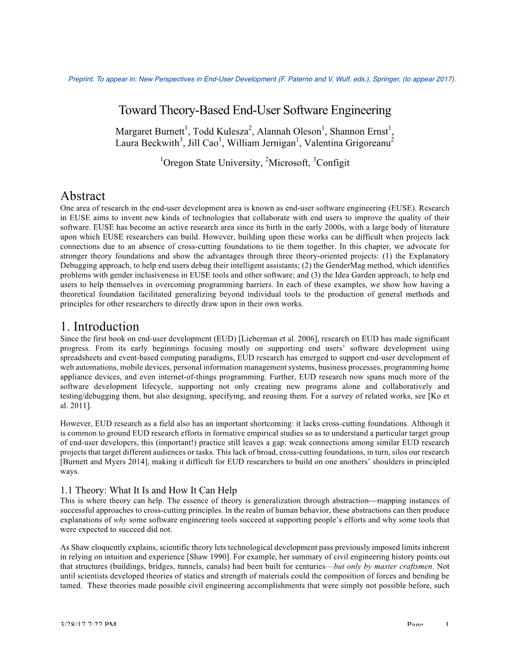 Toward Theory-Based End-User Software Engineering